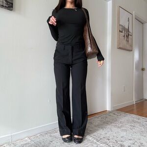 Y2K Le Château Black Straight Leg Dress Pants Minimal Chic
